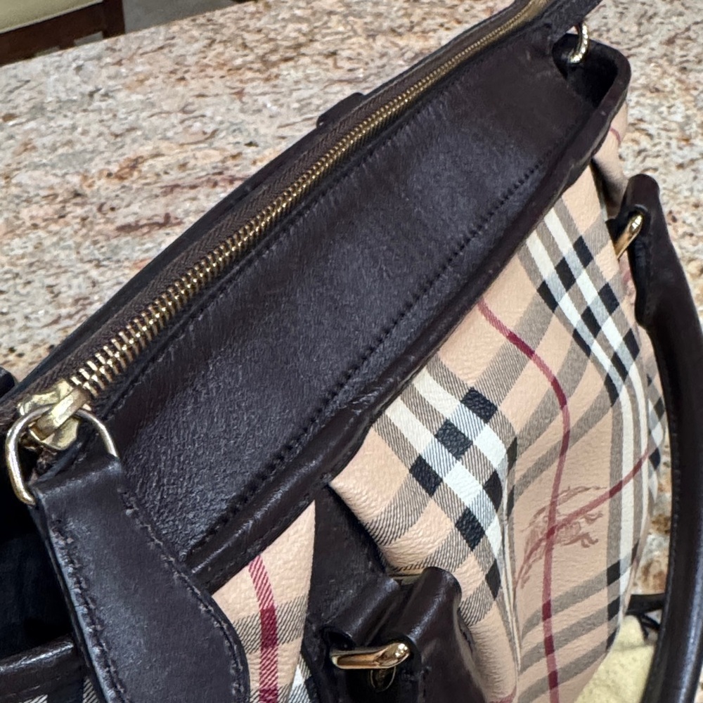 Burberry Checkered Shoulder Bag - Black, Cream, and Red - Picture 6 of 7